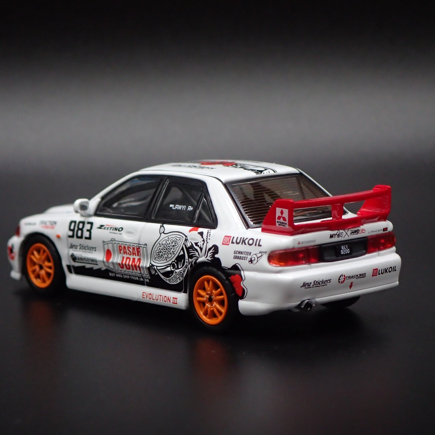 MITSUBISHI LANCER EVOLUTION EVO III TRACKERZ RACING 1:64 SCALE DIECAST MODEL CAR