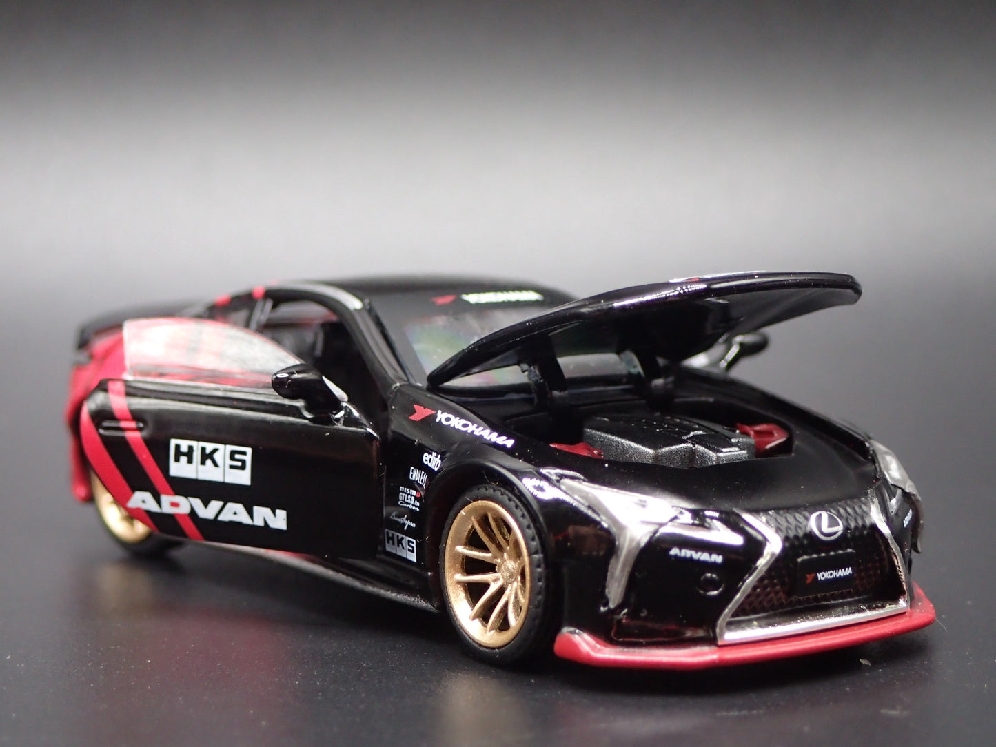 2018-2025 LEXUS LC 500 LB WORKS HKS ADVAN 1/64 SCALE DIORAMA DIECAST MODEL CAR