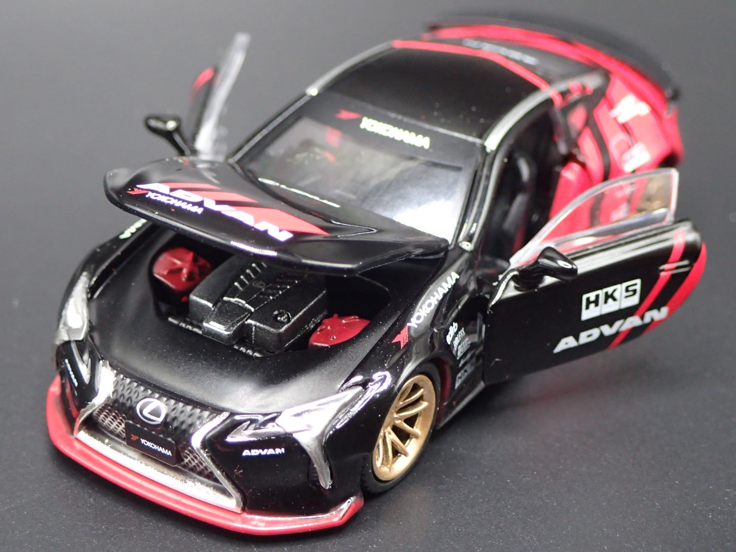 2018-2025 LEXUS LC 500 LB WORKS HKS ADVAN 1/64 SCALE DIORAMA DIECAST MODEL CAR