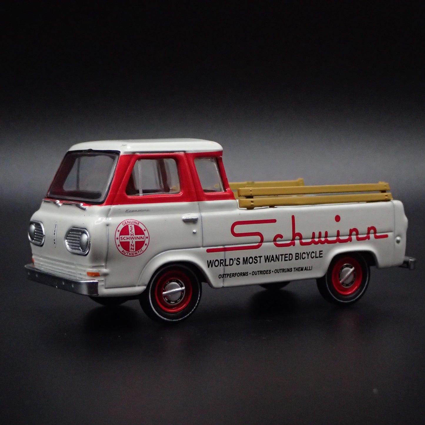 1965 65 FORD ECONOLINE PICKUP TRUCK SCHWINN 1:64 SCALE DIORAMA DIECAST MODEL CAR