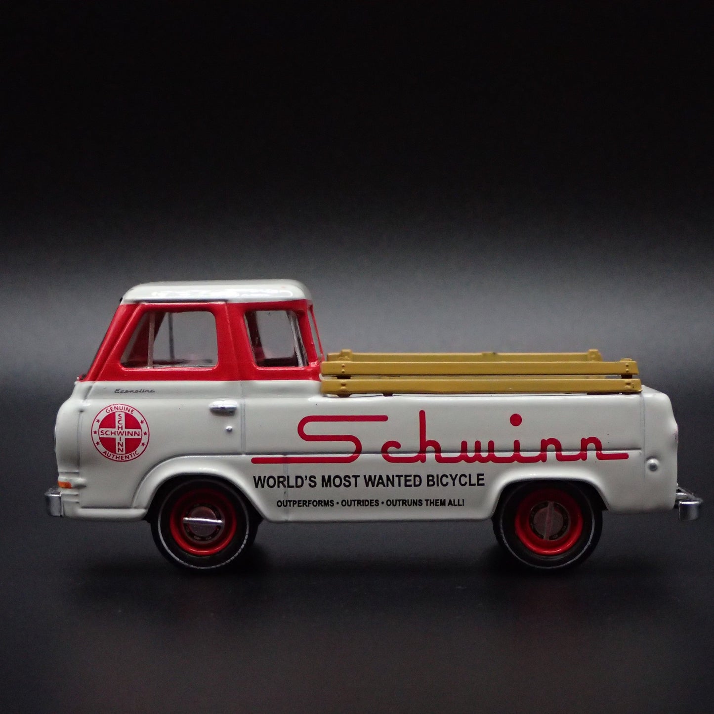 1965 65 FORD ECONOLINE PICKUP TRUCK SCHWINN 1:64 SCALE DIORAMA DIECAST MODEL CAR