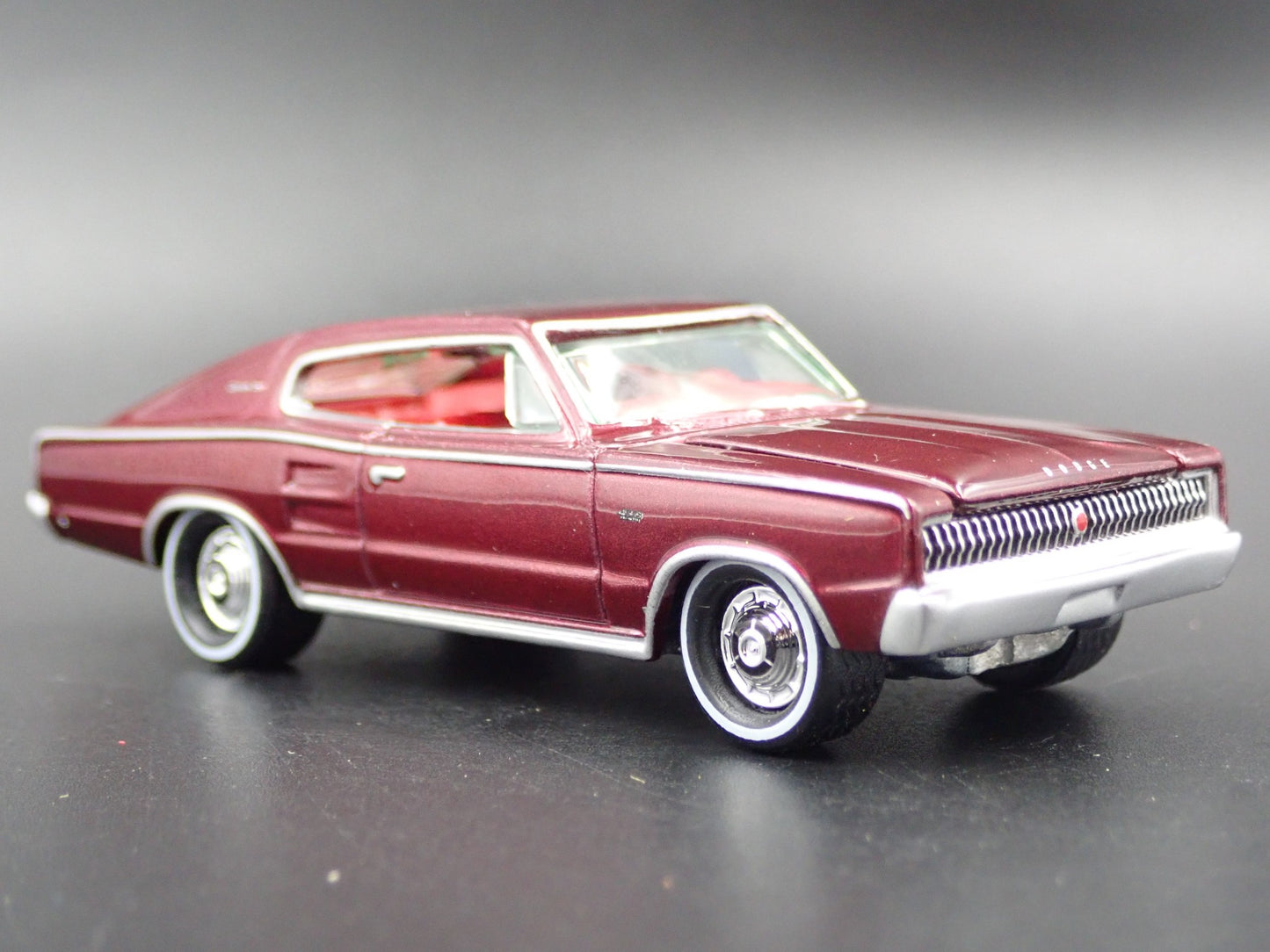 1967 67 DODGE CHARGER DARK RED 1:64 SCALE COLLECTIBLE DIORAMA DIECAST MODEL CAR