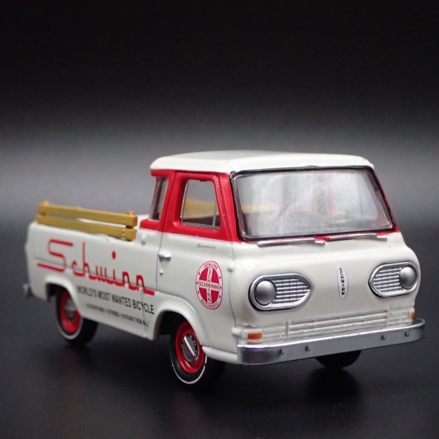 1965 65 FORD ECONOLINE PICKUP TRUCK SCHWINN 1:64 SCALE DIORAMA DIECAST MODEL CAR