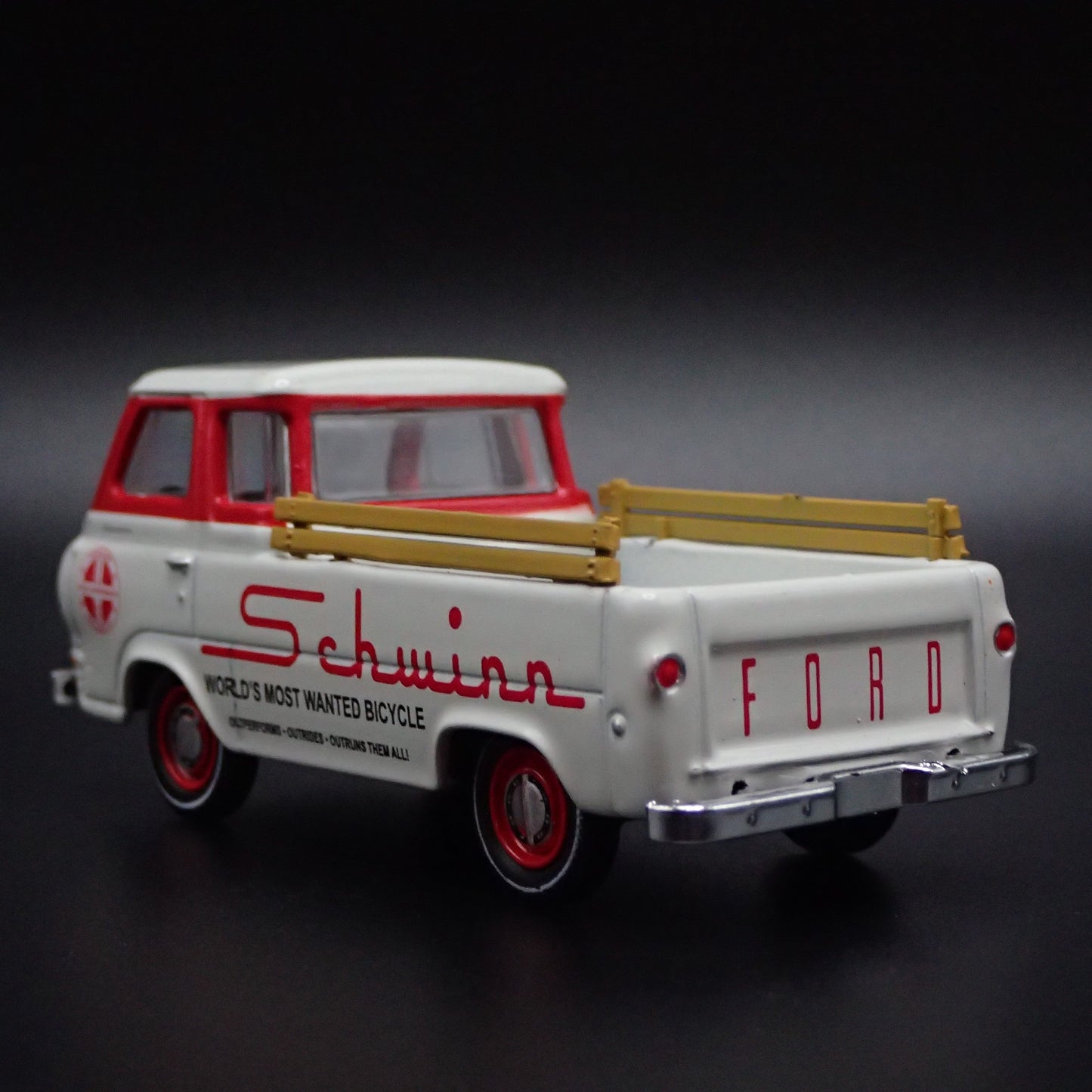 1965 65 FORD ECONOLINE PICKUP TRUCK SCHWINN 1:64 SCALE DIORAMA DIECAST MODEL CAR