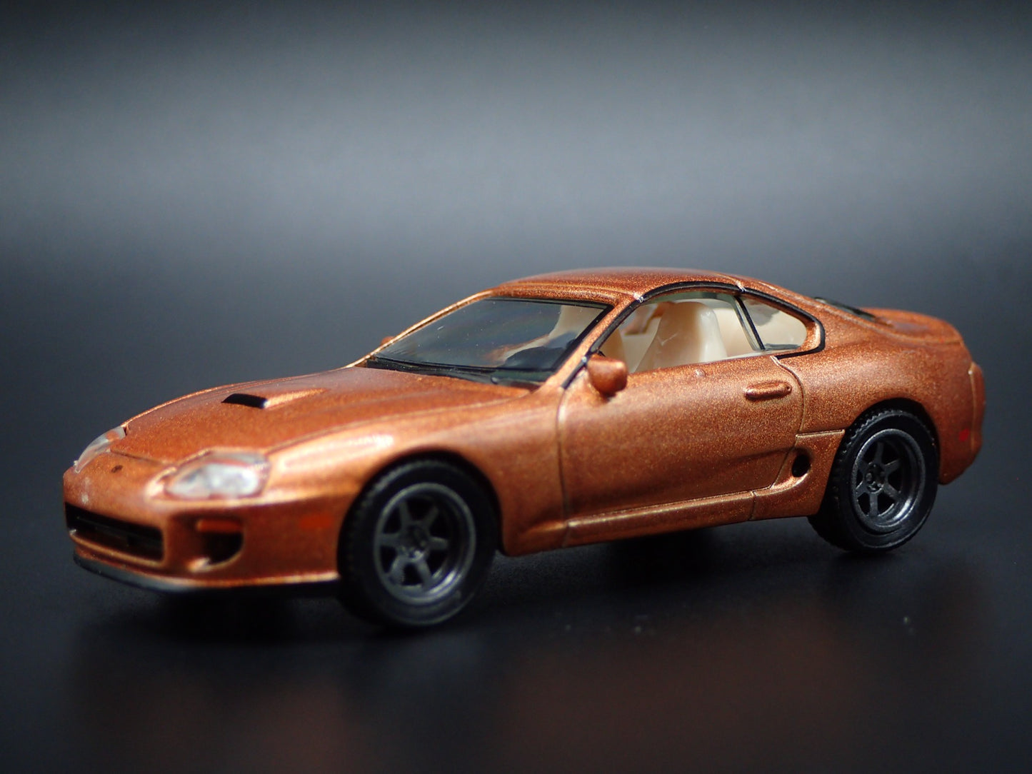 1993 - 2002 TOYOTA SUPRA GOLD 1/64 SCALE COLLECTIBLE DIORAMA DIECAST MODEL CAR