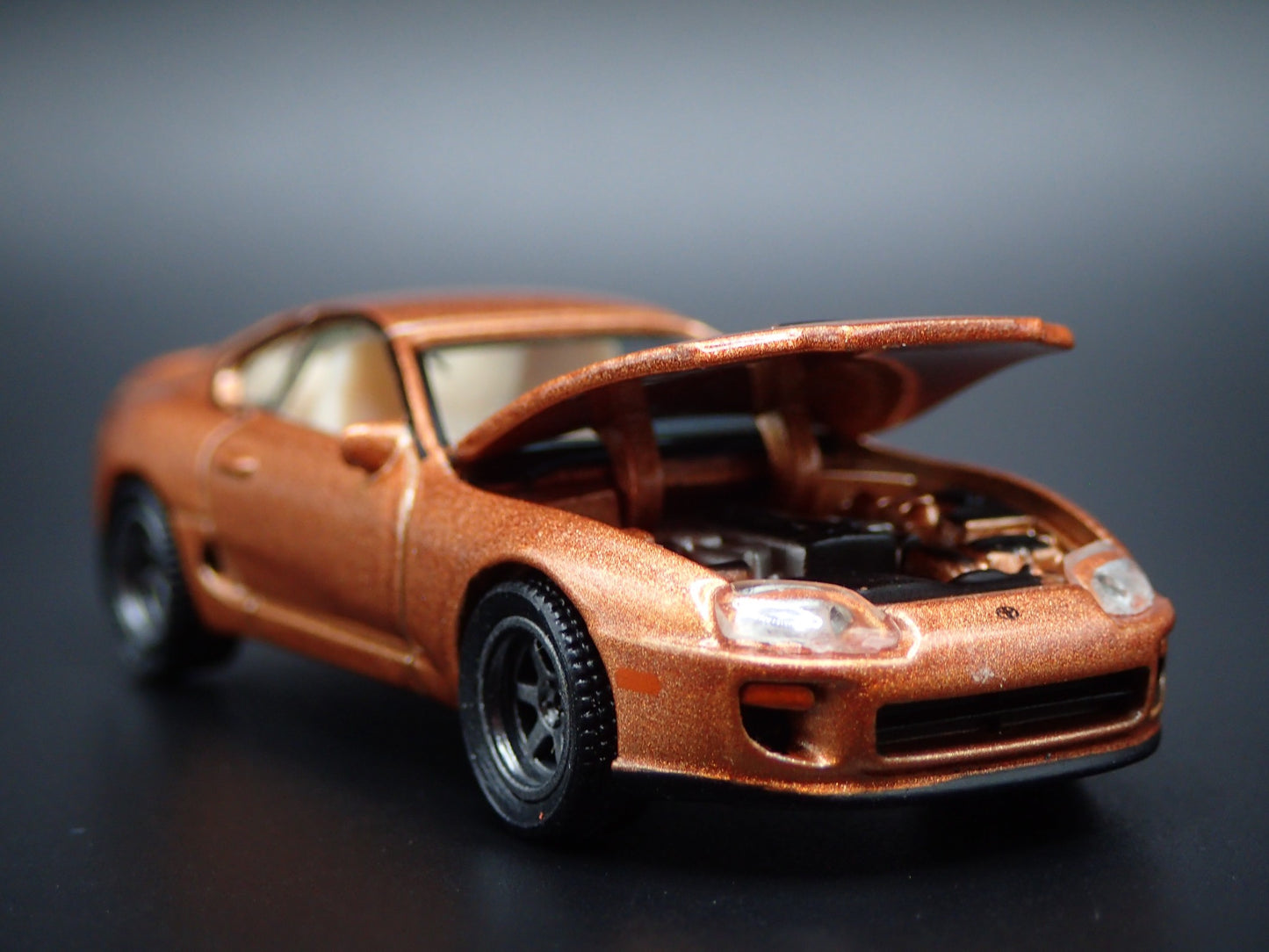 1993 - 2002 TOYOTA SUPRA GOLD 1/64 SCALE COLLECTIBLE DIORAMA DIECAST MODEL CAR