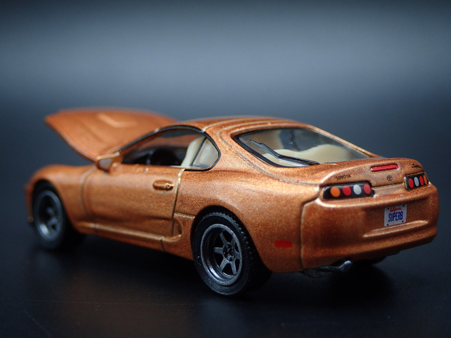 1993 - 2002 TOYOTA SUPRA GOLD 1/64 SCALE COLLECTIBLE DIORAMA DIECAST MODEL CAR