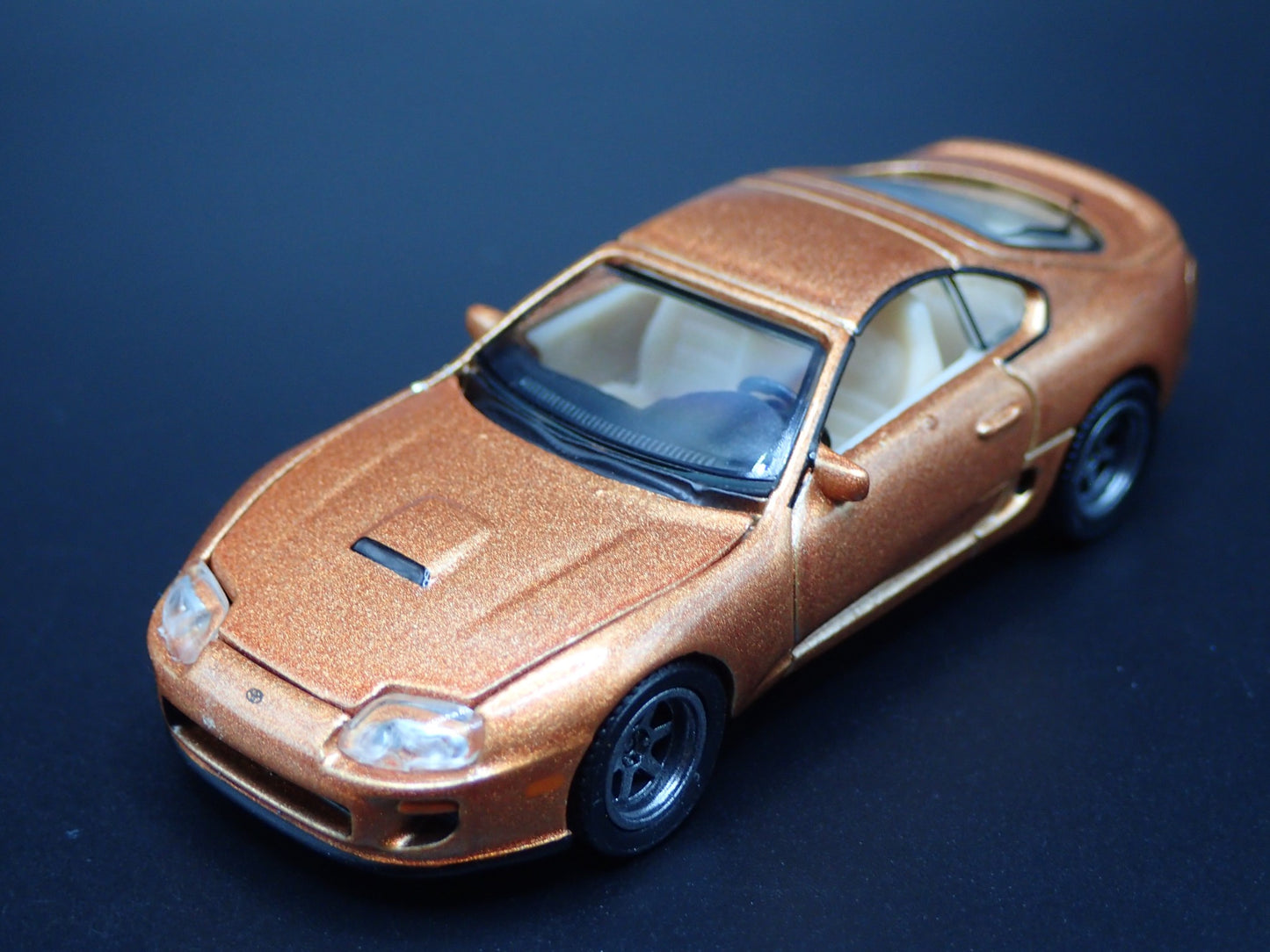 1993 - 2002 TOYOTA SUPRA GOLD 1/64 SCALE COLLECTIBLE DIORAMA DIECAST MODEL CAR