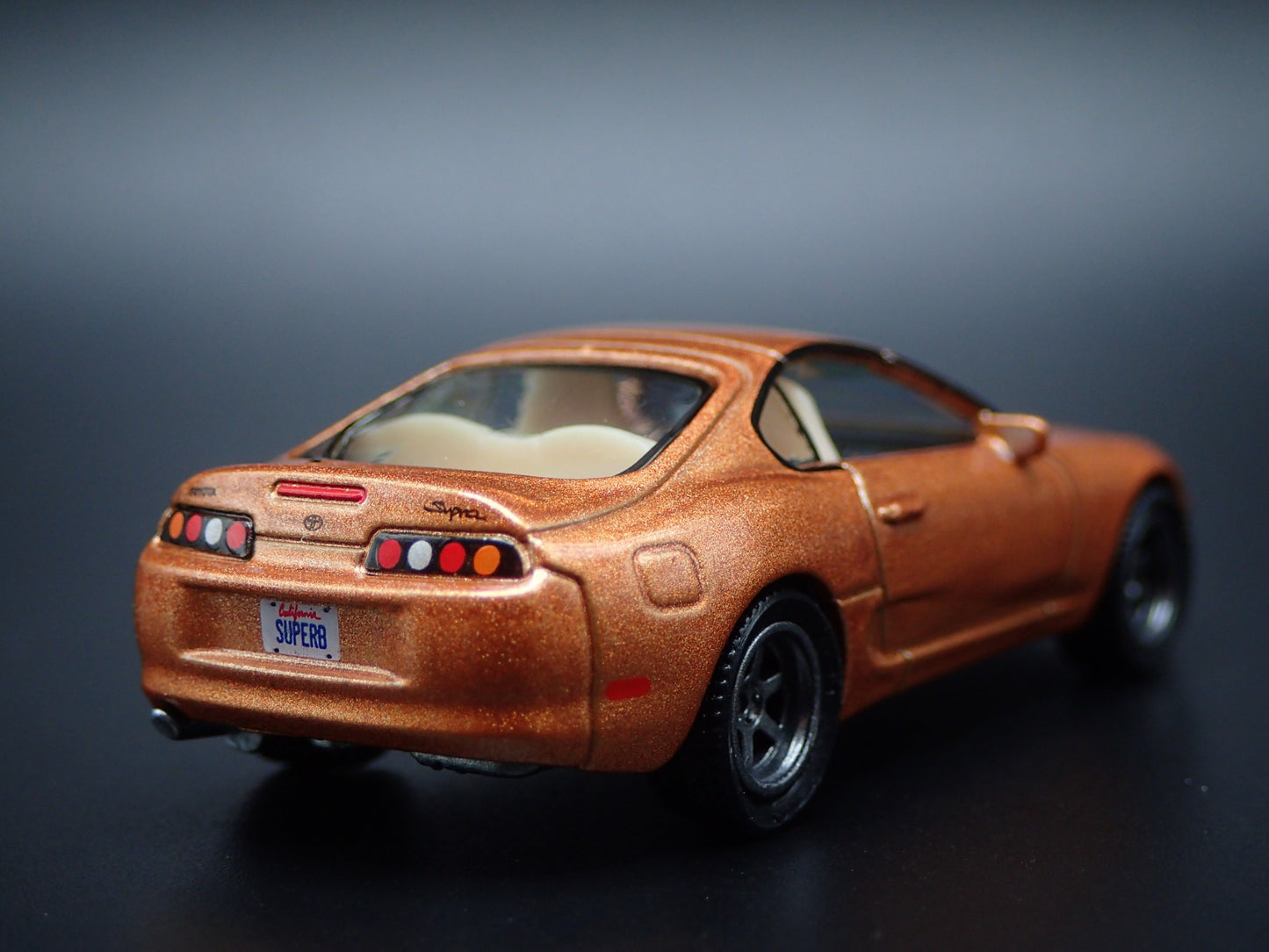 1993 - 2002 TOYOTA SUPRA GOLD 1/64 SCALE COLLECTIBLE DIORAMA DIECAST MODEL CAR