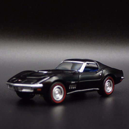 1969 69 CHEVY CHEVROLET CORVETTE 427 BLACK 1:64 SCALE DIORAMA DIECAST MODEL CAR