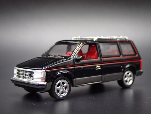 1984-1990 DODGE CARAVAN BLACK 1/64 SCALE COLLECTIBLE DIORAMA DIECAST MODEL CAR