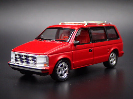 1984-1990 DODGE CARAVAN RED 1/64 SCALE COLLECTIBLE DIORAMA DIECAST MODEL CAR