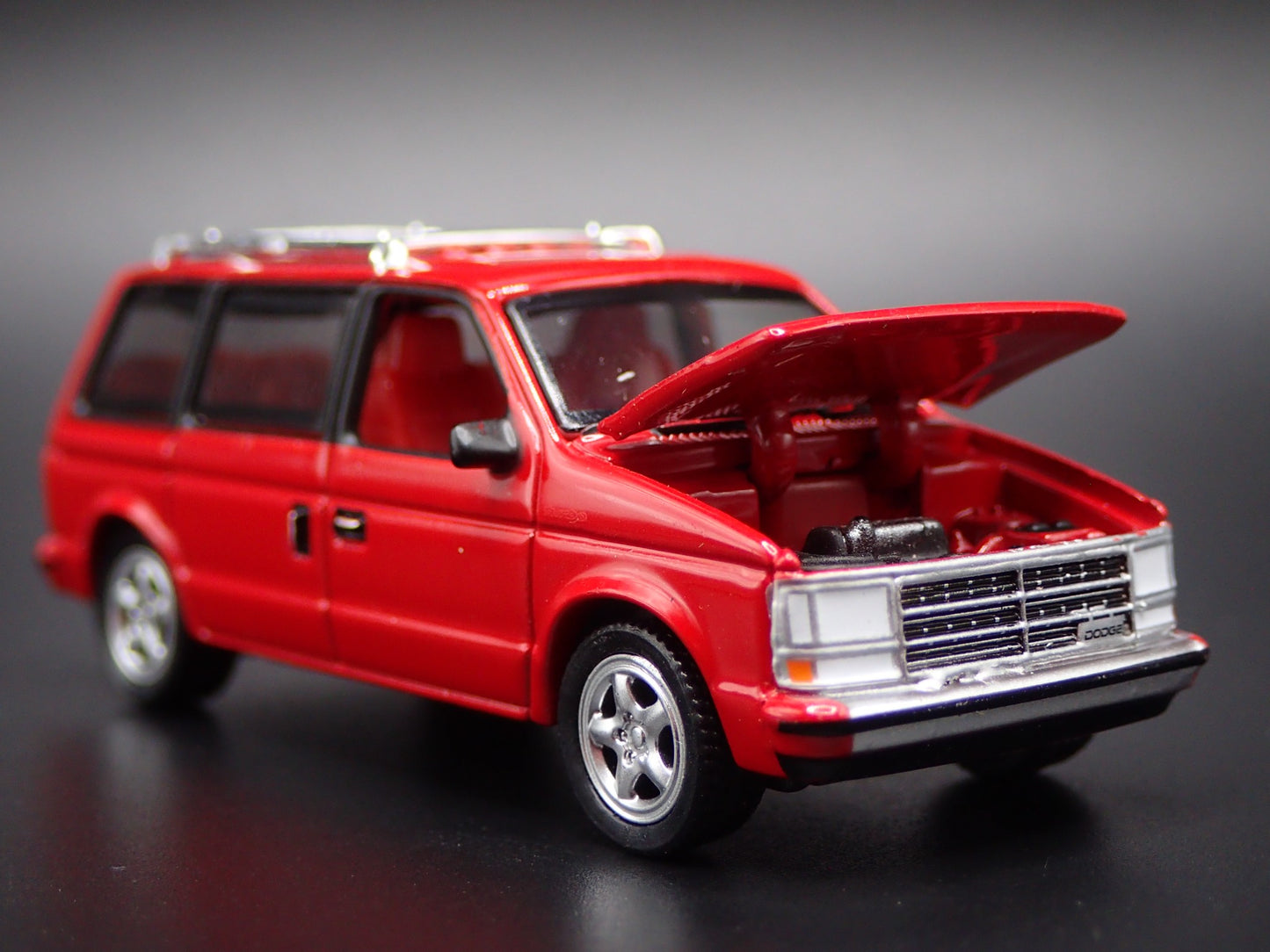1984-1990 DODGE CARAVAN RED 1/64 SCALE COLLECTIBLE DIORAMA DIECAST MODEL CAR