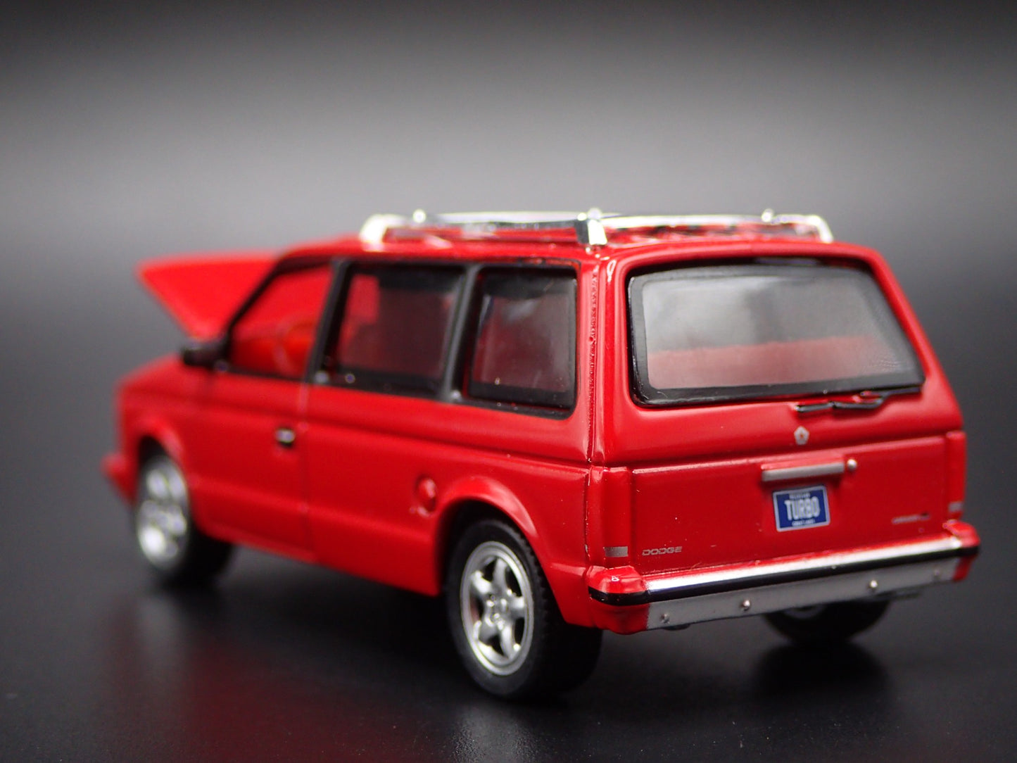 1984-1990 DODGE CARAVAN RED 1/64 SCALE COLLECTIBLE DIORAMA DIECAST MODEL CAR
