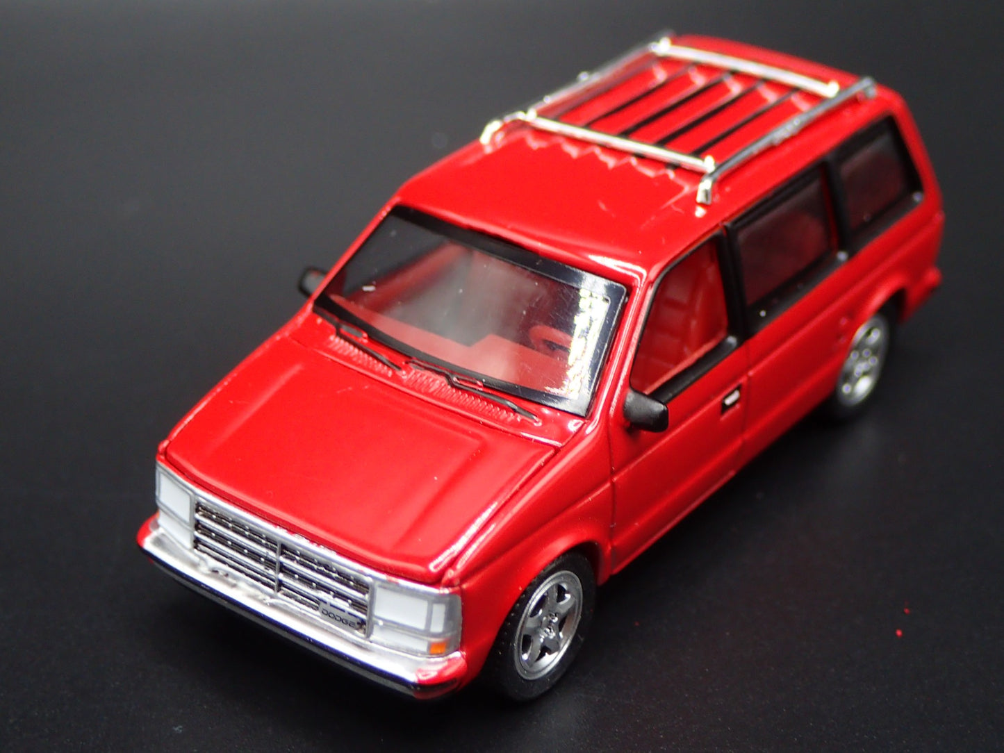 1984-1990 DODGE CARAVAN RED 1/64 SCALE COLLECTIBLE DIORAMA DIECAST MODEL CAR