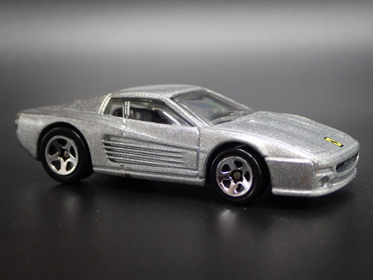 1994-1996 FERRARI F512M SUPER CAR SILVER 1:64 SCALE DIORAMA DIECAST MODEL CAR