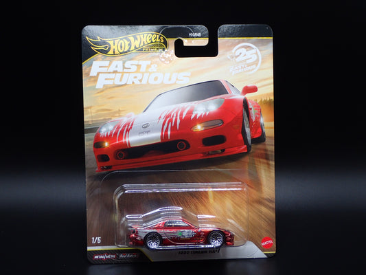 2026 HOT WHEELS PREMIUM FAST & FURIOUS 25YR 1/5 1995 MAZDA RX7 RED CHASE
