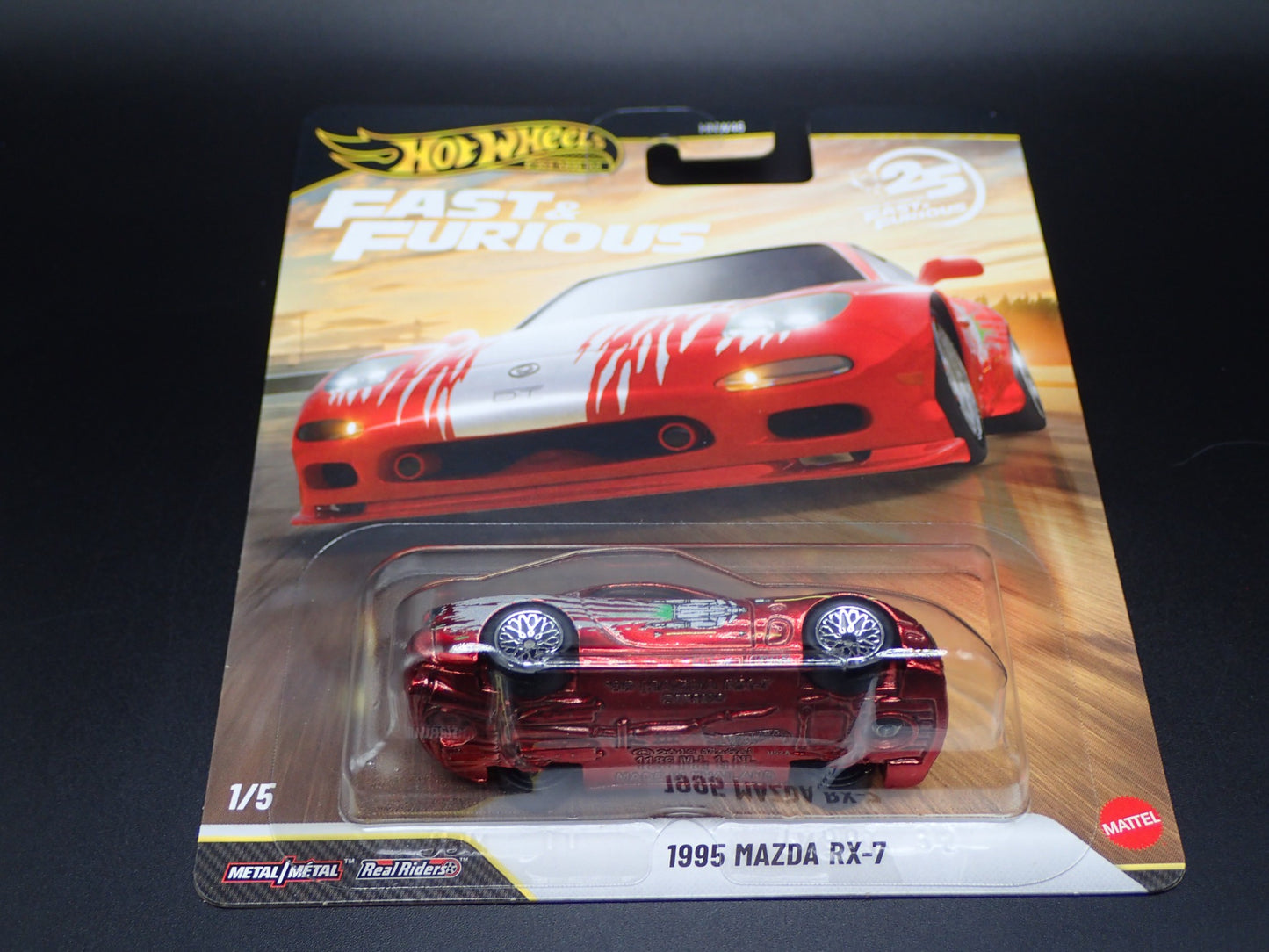 2026 HOT WHEELS PREMIUM FAST & FURIOUS 25YR 1/5 1995 MAZDA RX7 RED CHASE