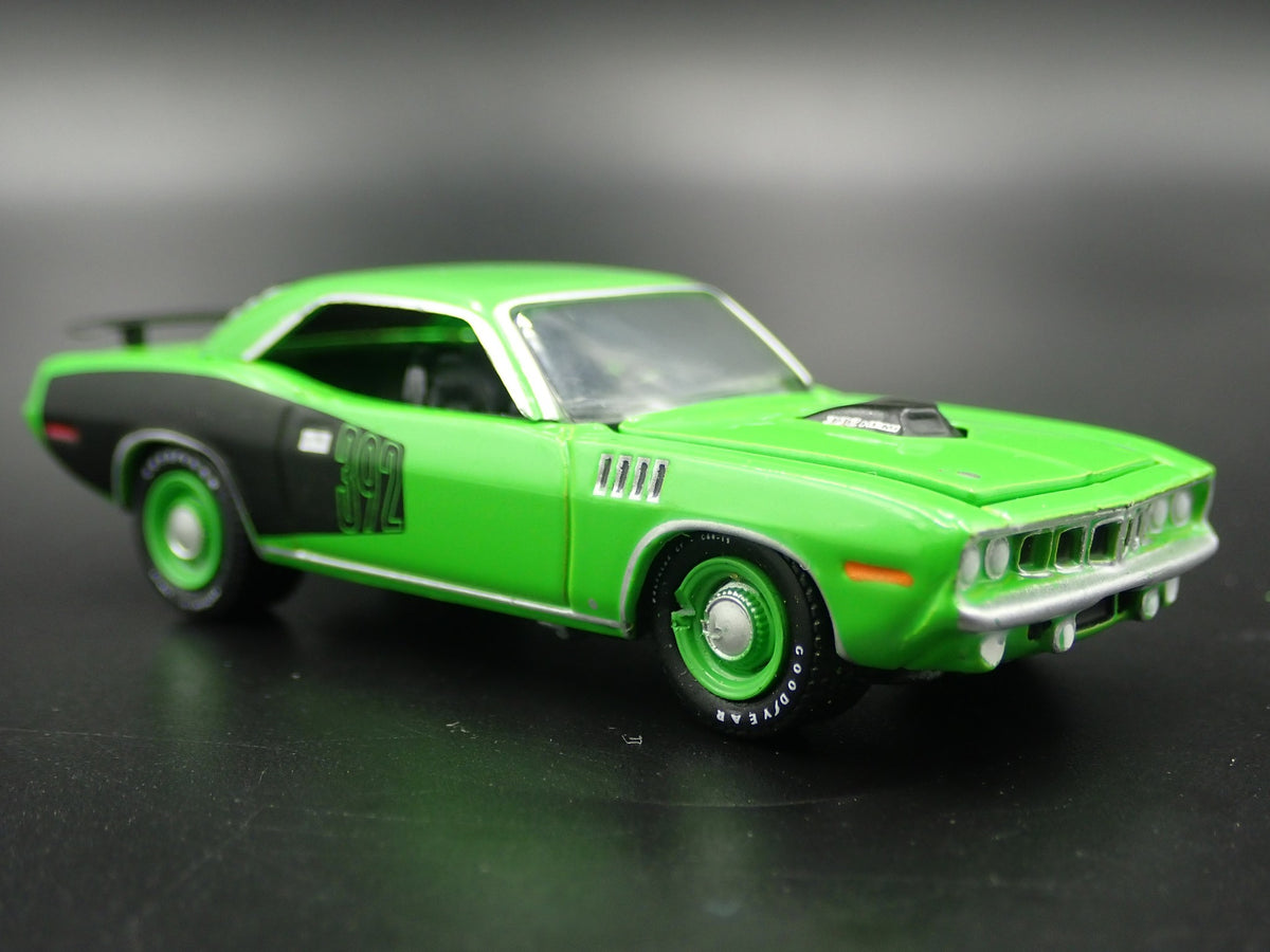 1971 71 PLYMOUTH HEMI CUDA RARE 1:64 SCALE COLLECTIBLE DIORAMA DIECAST MODEL CAR-Burning Rubber Toy Company