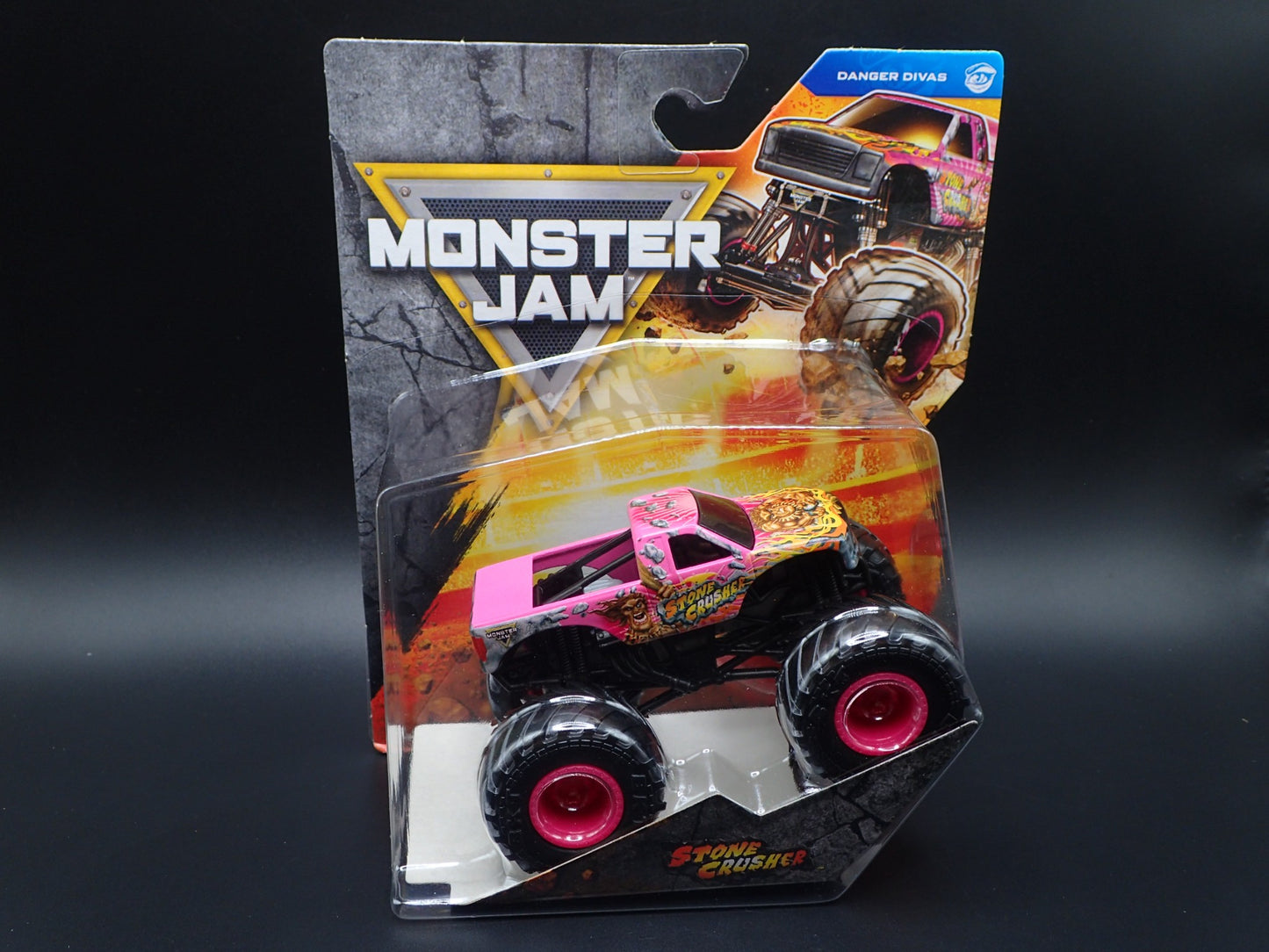 2025 SPIN MASTER MONSTER JAM TRUCK STONE CRUSHER DANGER DIVAS PINK SERIES 43