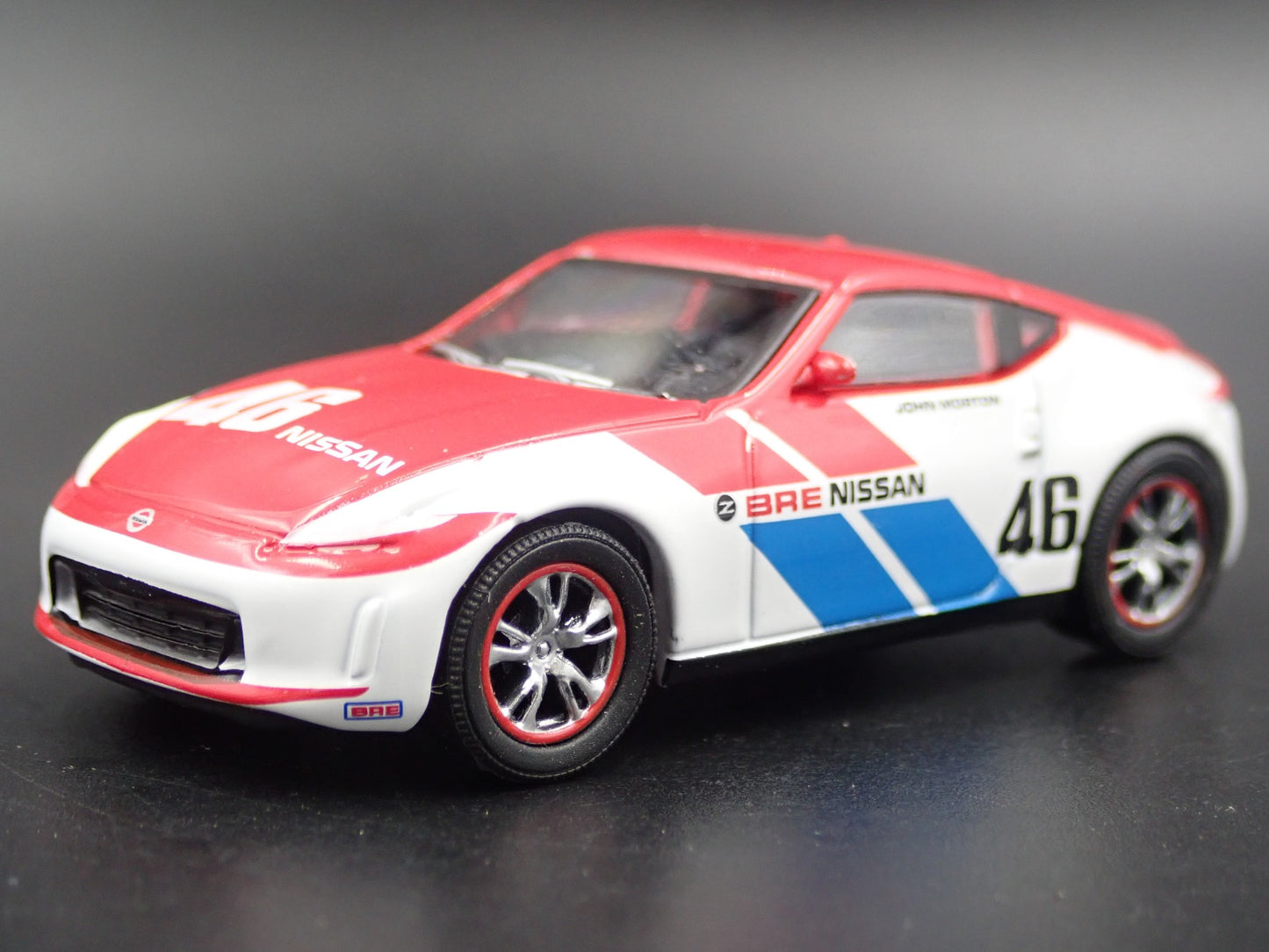 2009-2020 NISSAN 370Z BRE JOHN MORTON WHITE 1:64 SCALE DIORAMA DIECAST MODEL CAR