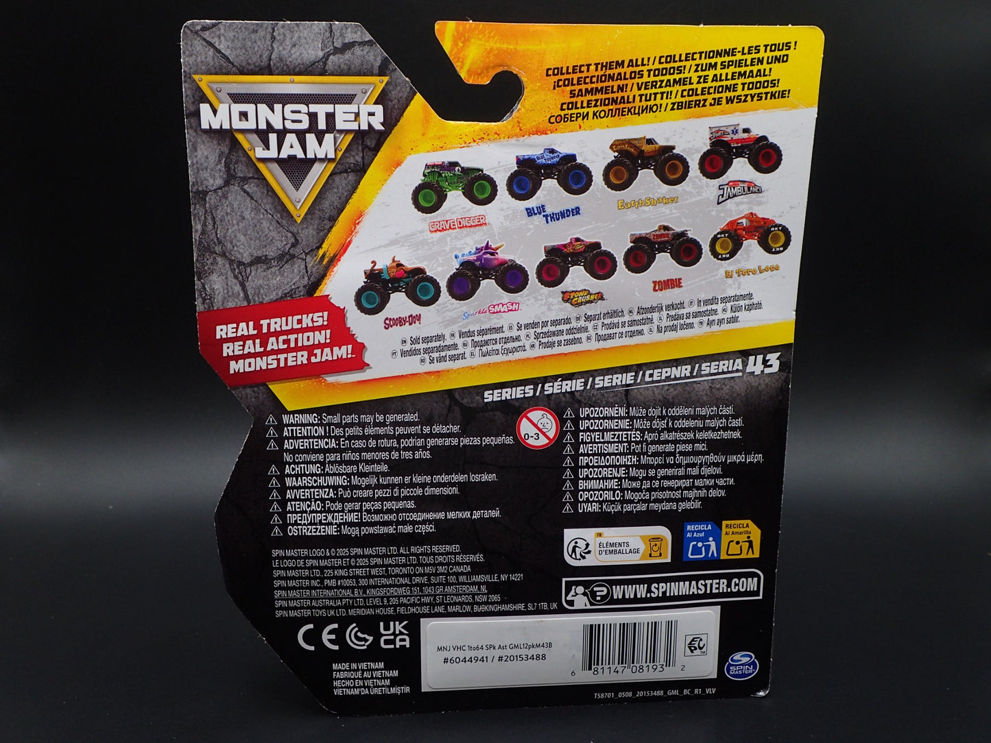 2025 SPIN MASTER MONSTER JAM TRUCK STONE CRUSHER DANGER DIVAS PINK SERIES 43