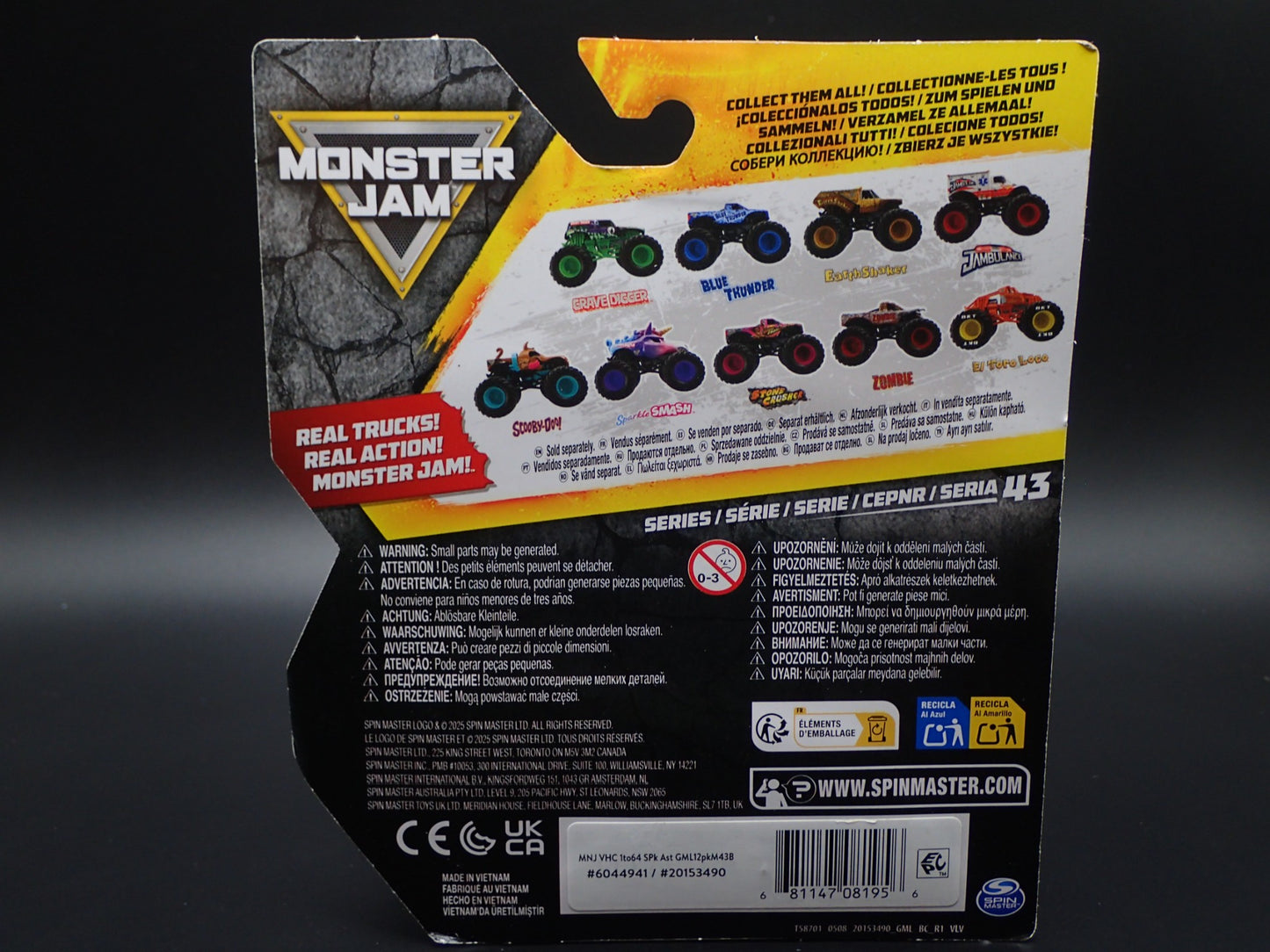 2025 SPIN MASTER MONSTER JAM TRUCK ZOMBIE w HANDS LEGACY TRUCKS SERIES 43