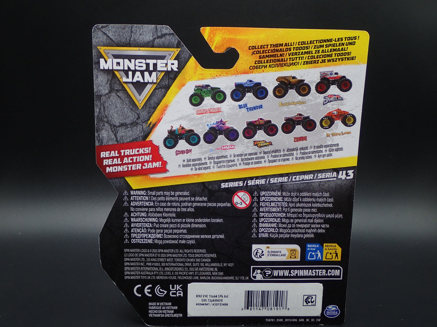 2025 SPIN MASTER MONSTER JAM TRUCK SPARKLE SMASH UNICORN LEGACY TRUCKS SERIES 43