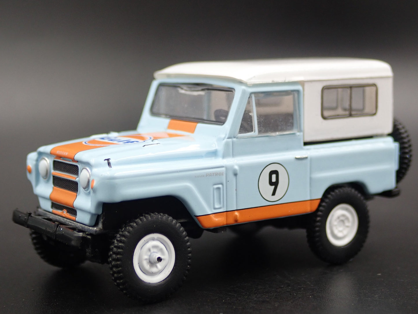 1960-1980 NISSAN PATROL SUV TRUCK GULF RACING BLUE 1:64 SCALE DIECAST MODEL CAR