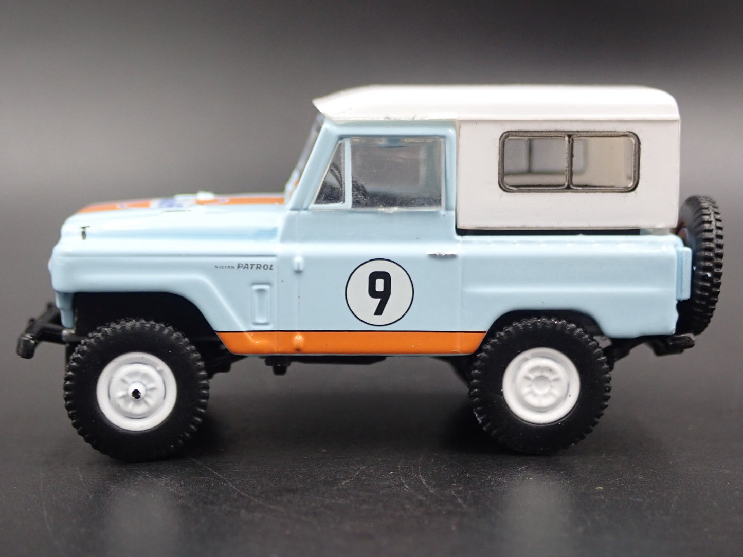 1960-1980 NISSAN PATROL SUV TRUCK GULF RACING BLUE 1:64 SCALE DIECAST MODEL CAR