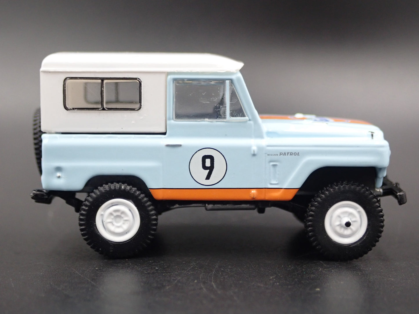 1960-1980 NISSAN PATROL SUV TRUCK GULF RACING BLUE 1:64 SCALE DIECAST MODEL CAR