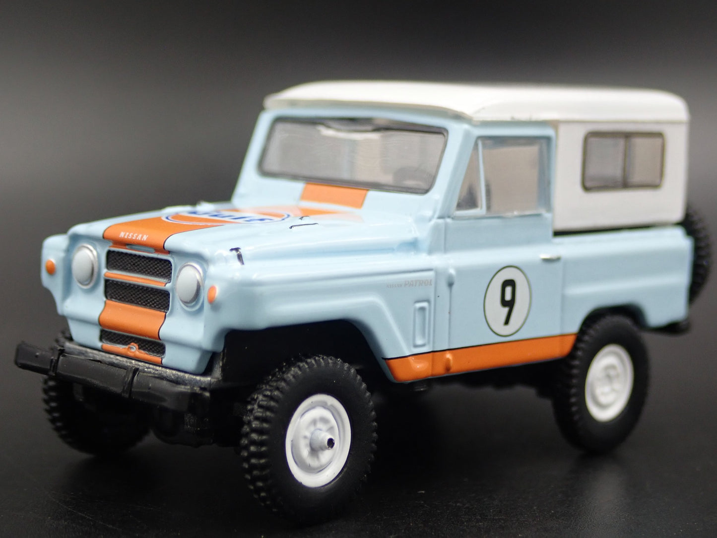 1960-1980 NISSAN PATROL SUV TRUCK GULF RACING BLUE 1:64 SCALE DIECAST MODEL CAR