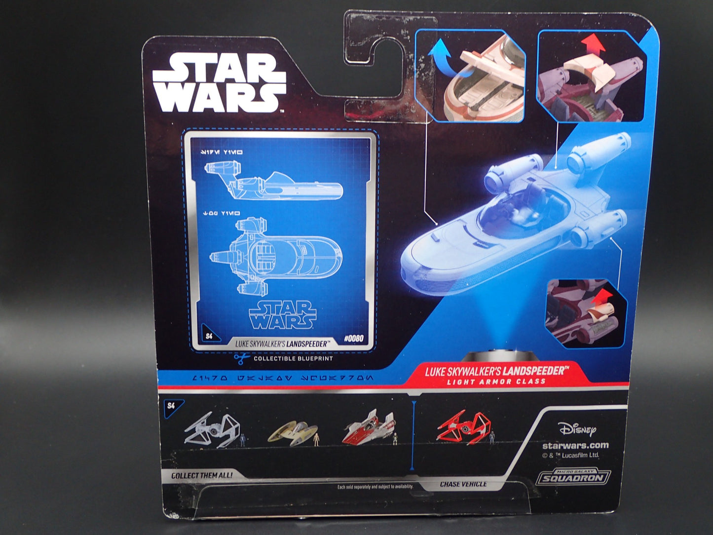 2025 STAR WARS MICRO GALAXY SQUADRON LUKE SKYWALKERS LANDSPEEDER CHASE SERIES 4