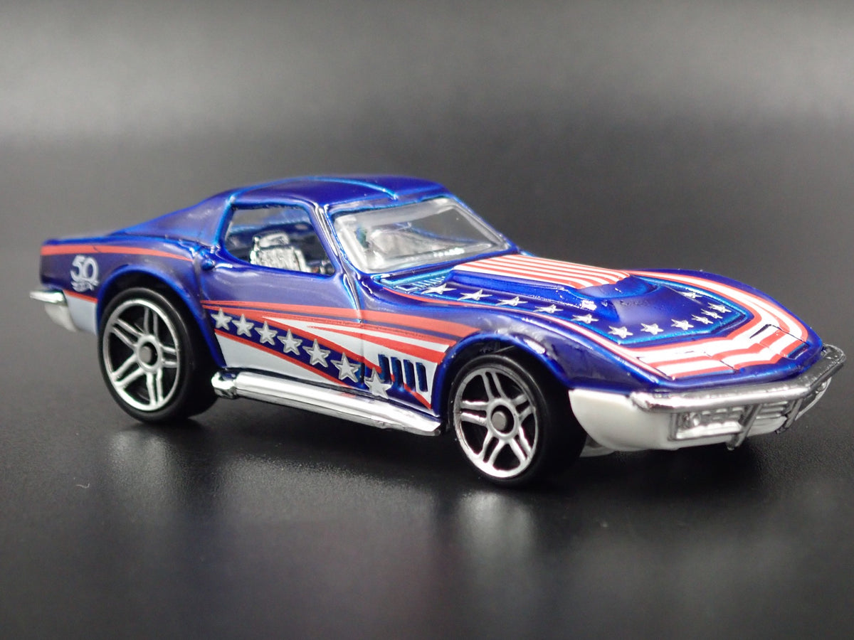 1969 69 CHEVY CHEVROLET CORVETTE BLUE 1:64 SCALE DIORAMA DIECAST MODEL CAR