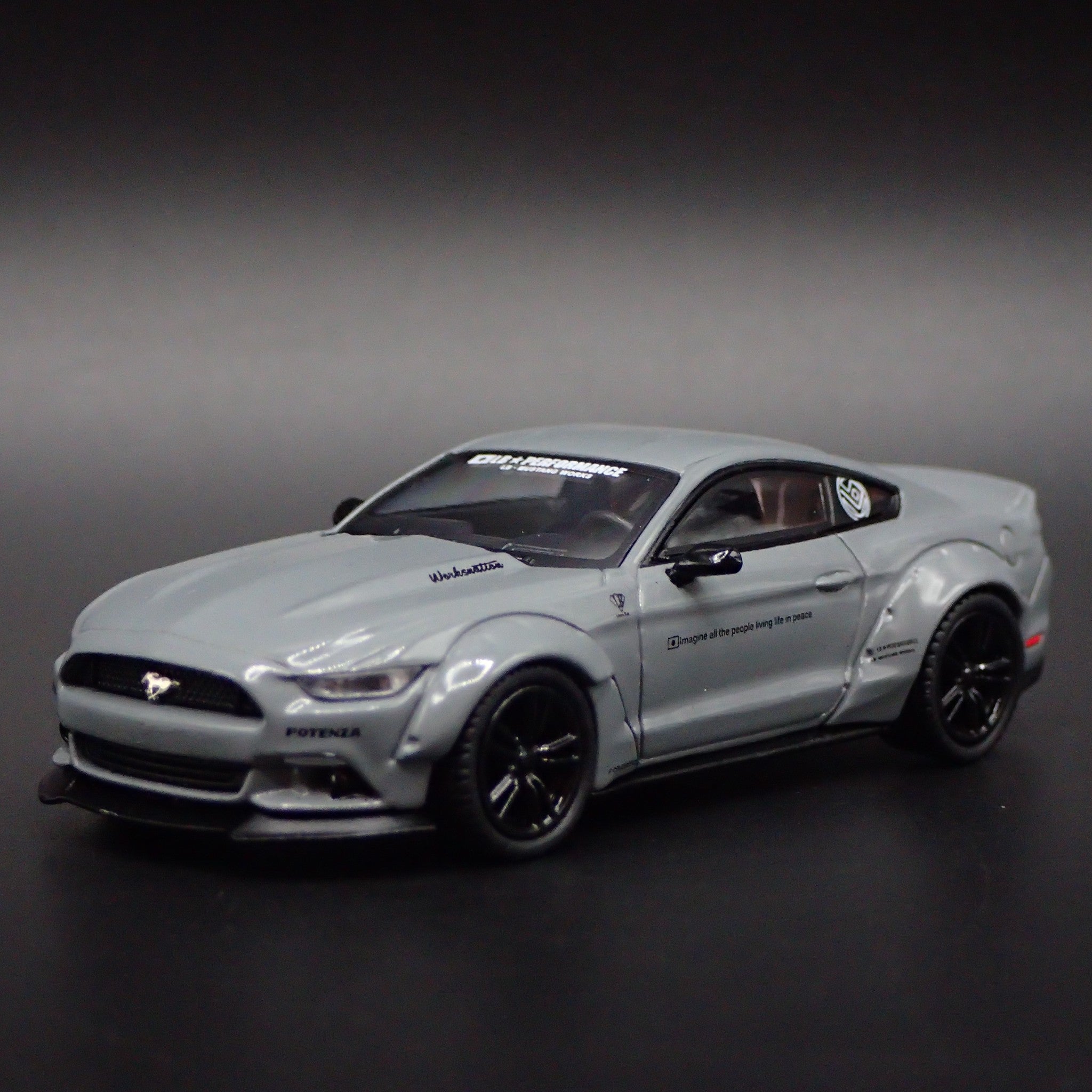 2015-2023 FORD MUSTANG LB WORKS LBWK GRAY 1:64 SCALE DIORAMA DIECAST M ...