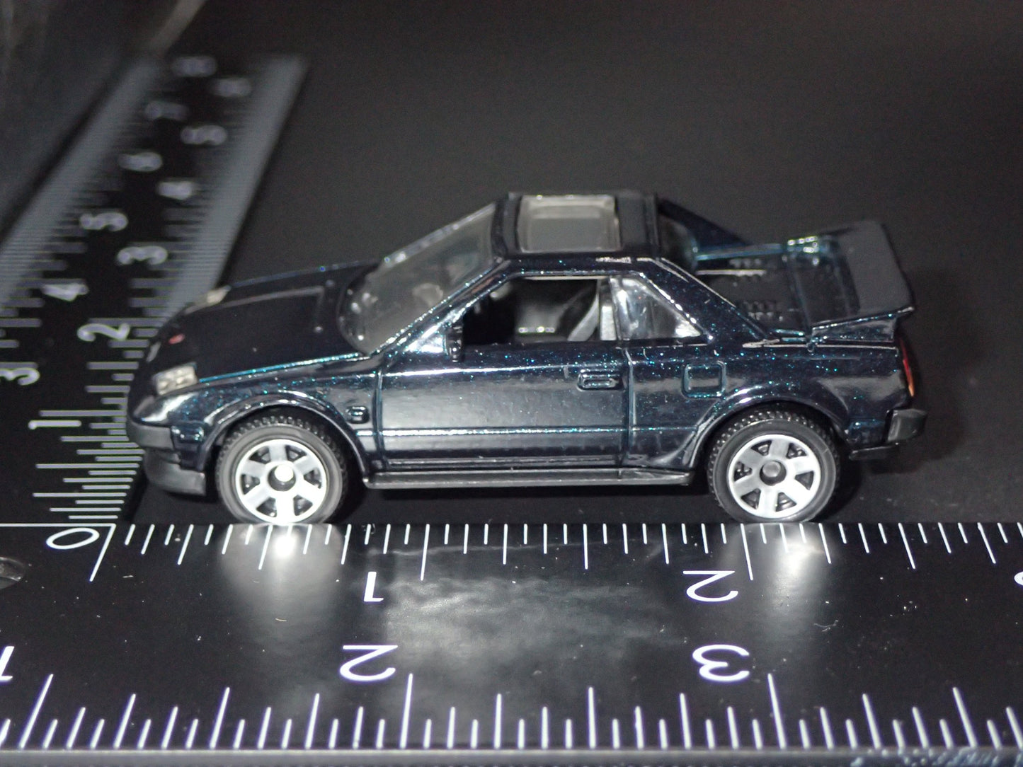 1984-1989 TOYOTA MR2 LIGHTS DOWN BLACK 1/64 SCALE COLLECTIBLE DIECAST MODEL CAR