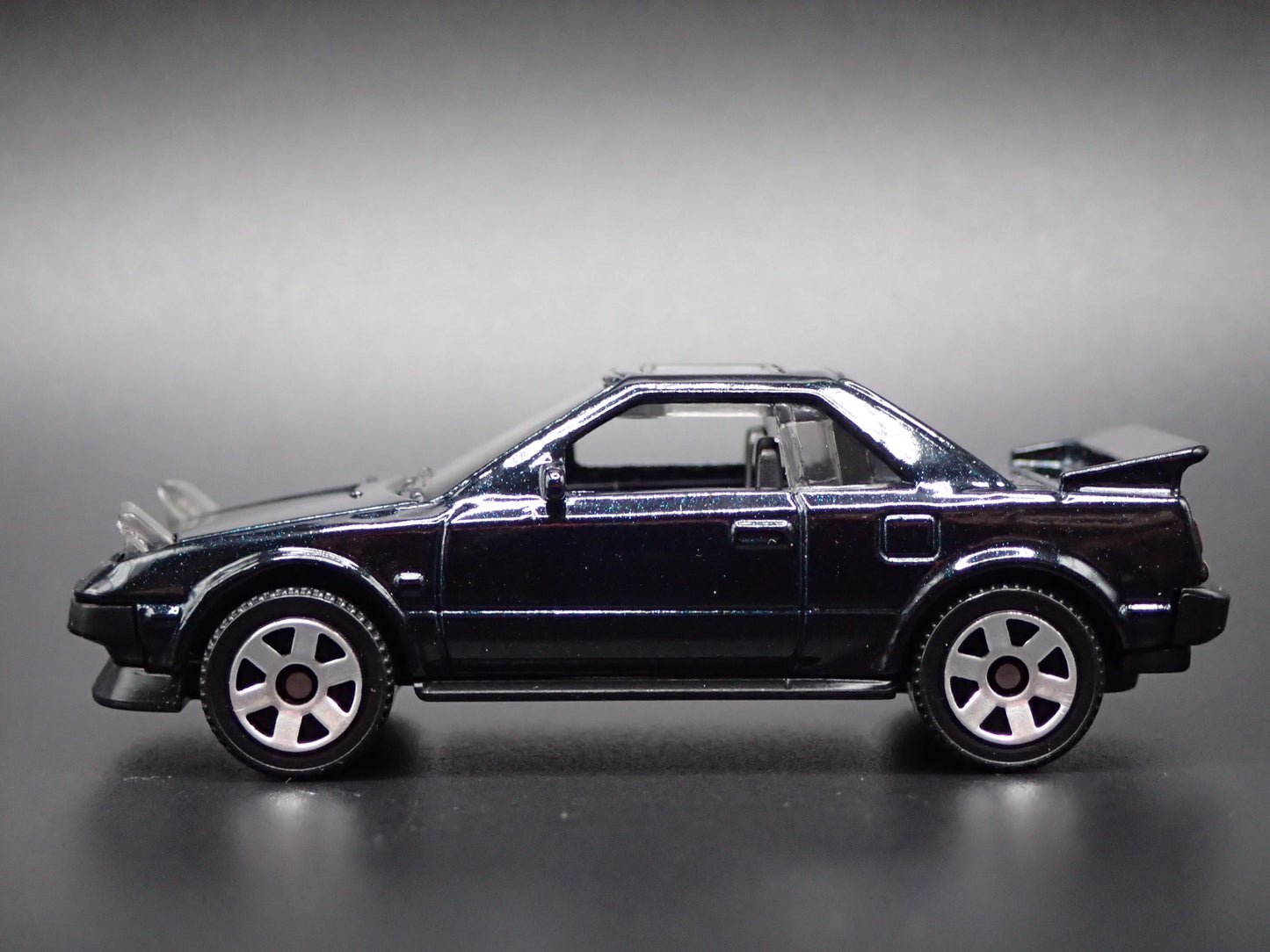 1984-1989 TOYOTA MR2 LIGHTS UP BLACK 1/64 SCALE COLLECTIBLE DIECAST MODEL CAR