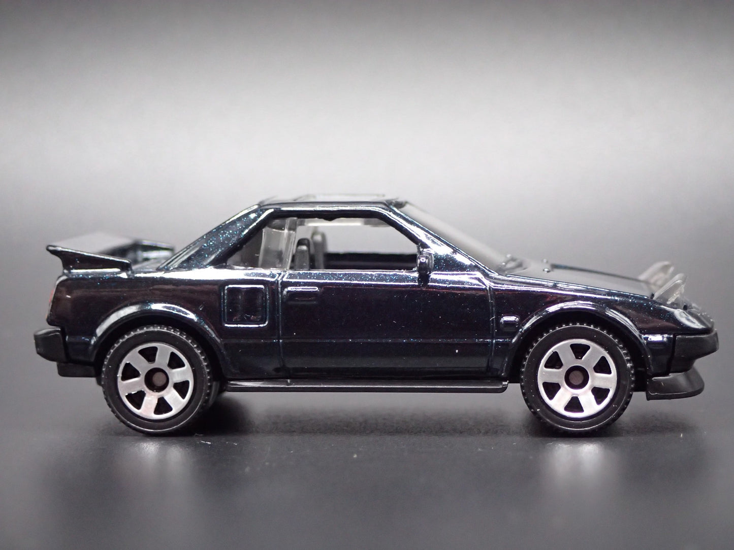 1984-1989 TOYOTA MR2 LIGHTS UP BLACK 1/64 SCALE COLLECTIBLE DIECAST MODEL CAR