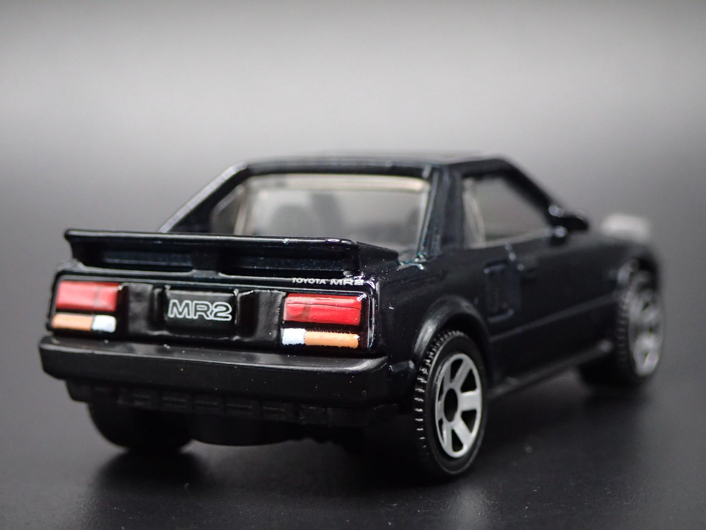 1984-1989 TOYOTA MR2 LIGHTS UP BLACK 1/64 SCALE COLLECTIBLE DIECAST MODEL CAR
