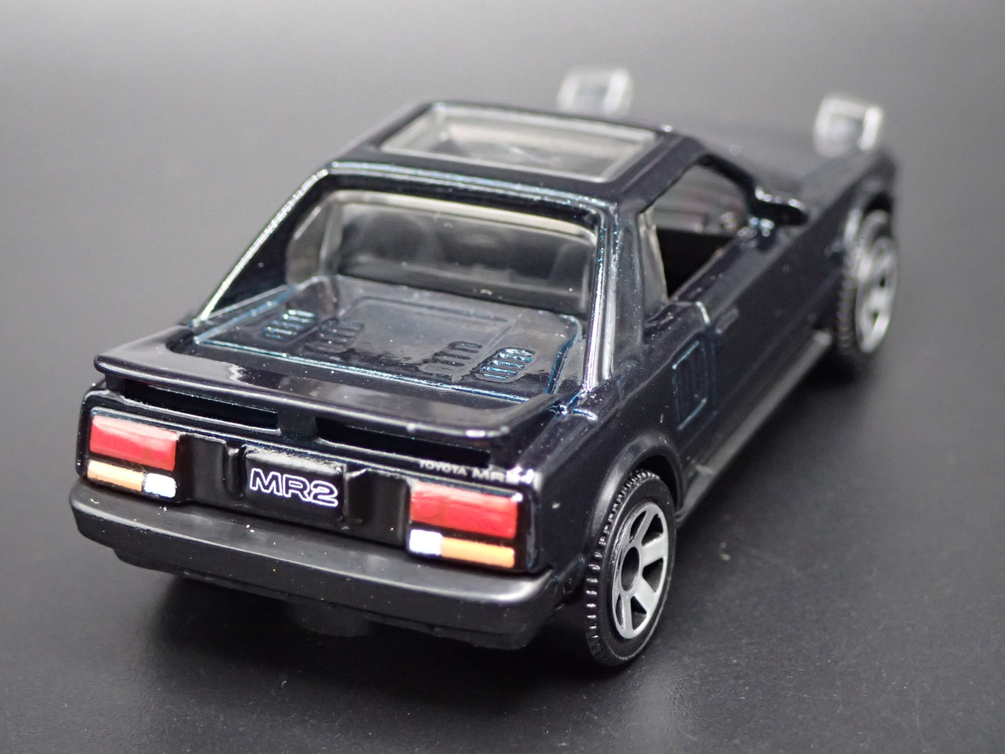 1984-1989 TOYOTA MR2 LIGHTS UP BLACK 1/64 SCALE COLLECTIBLE DIECAST MODEL CAR