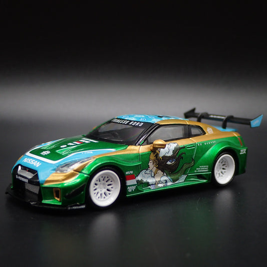 NISSAN GTR R35 35GT-RR LB-SILHOUETTE WORKS GT GREEN 1:64 SCALE DIECAST MODEL CAR