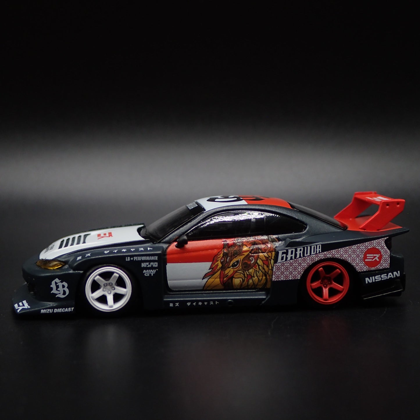 NISSAN S15 SILVIA LB SUPER SILHOUTTE GARUDA 1:64 SCALE DIORAMA DIECAST MODEL CAR