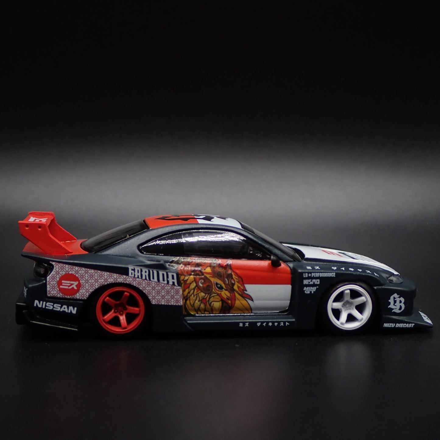 NISSAN S15 SILVIA LB SUPER SILHOUTTE GARUDA 1:64 SCALE DIORAMA DIECAST MODEL CAR