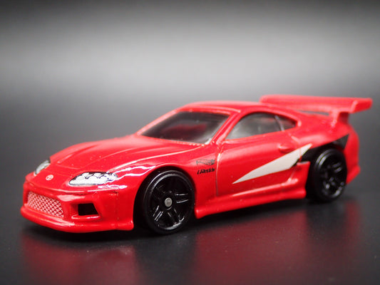 1995-1997 TOYOTA SUPRA MK4 RED 1/64 SCALE COLLECTIBLE DIORAMA DIECAST MODEL CAR
