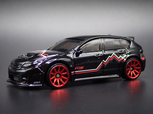 2007-2014 SUBARU WRX STI BLACK 1:64 SCALE COLLECTIBLE DIORAMA DIECAST MODEL CAR