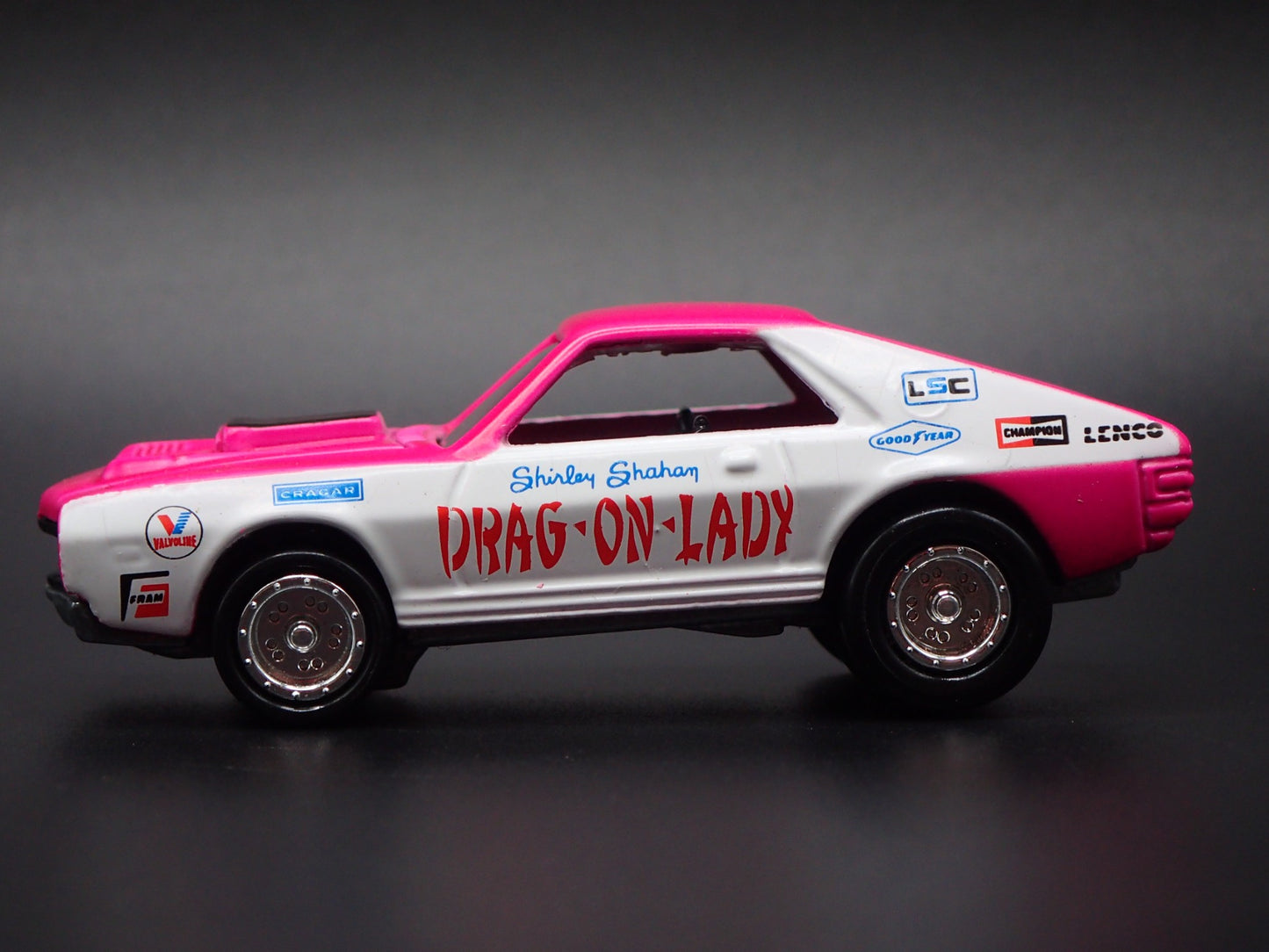 1969 69 AMC AMX DRAG ON LADY NHRA PINK 1:64 SCALE COLLECTIBLE DIECAST MODEL CAR