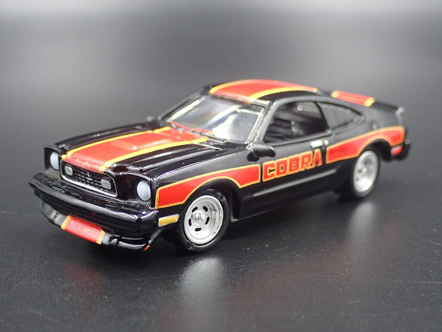 1978 78 FORD MUSTANG II COBRA II BLACK 1:64 SCALE COLLECTIBLE DIECAST MODEL CAR