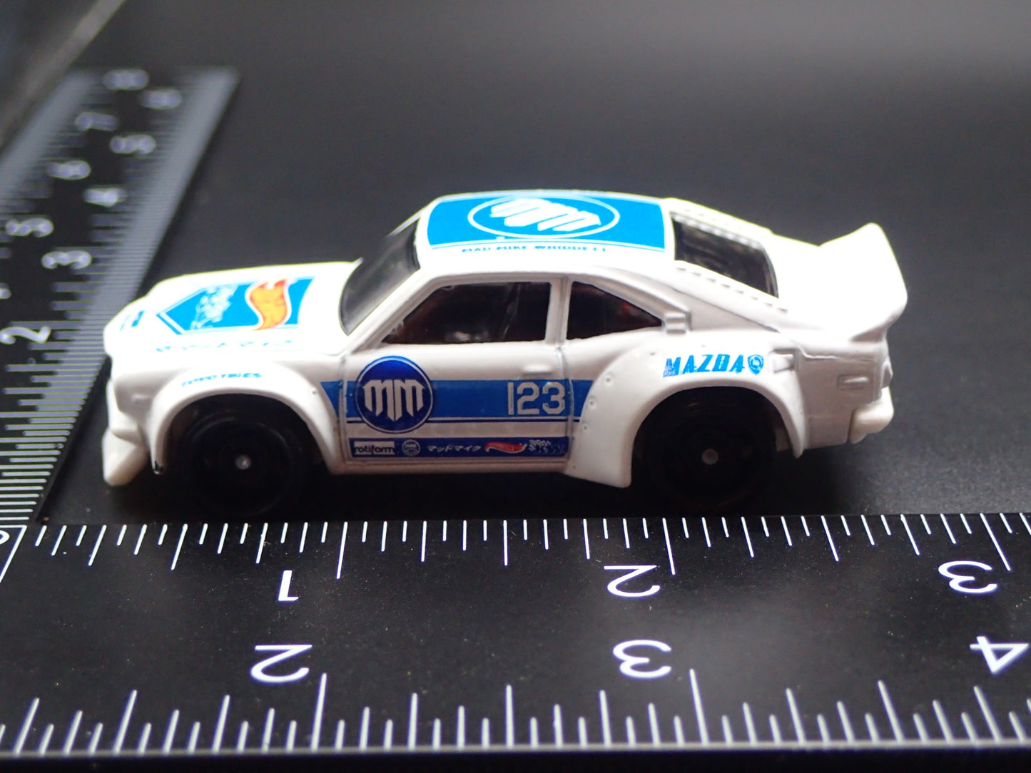 1971-1978 MAZDA RX3 WHITE RACE 1:64 SCALE COLLECTIBLE DIORAMA DIECAST MODEL CAR