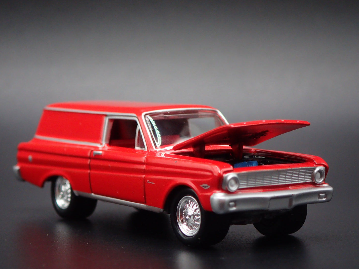 1965 65 FORD FALCON SEDAN DELIVERY RED 1:64 SCALE DIORAMA DIECAST MODEL CAR