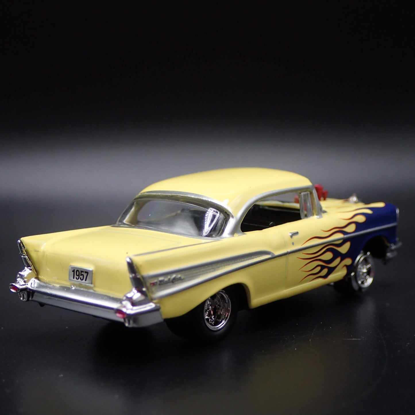 1957 57 CHEVY CHEVROLET BEL AIR GASSER NHRA YELLOW 1:64 SCALE DIECAST MODEL CAR